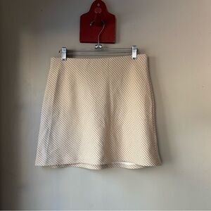Aritzia Wilfred Cream & Tan Houndstooth Mini Skirt 8
